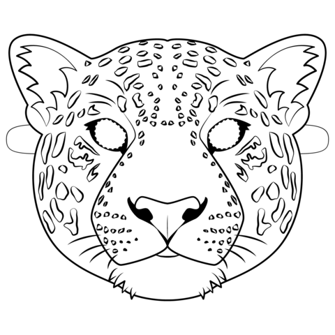 Jaguar Mask Coloring Page